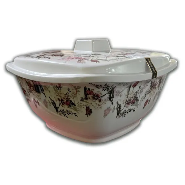 Floral Serving Bowl with Lid