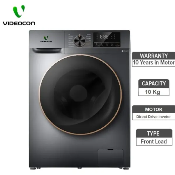 Videocon 10 Kg Direct Drive Inverter Front Loading Washing Machine