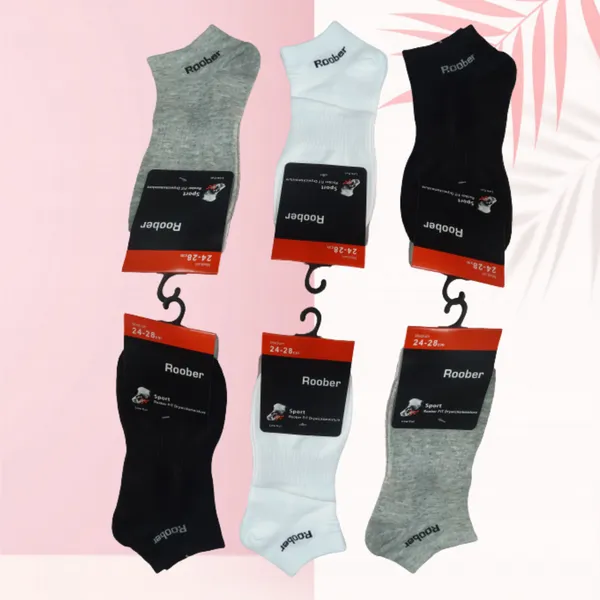Pack Of 6 Pairs Roober Cotton Ankle Socks For Men