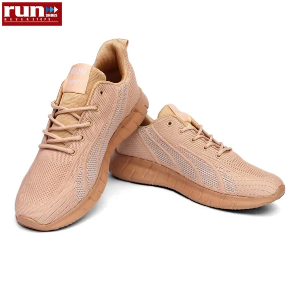Run Shoes Cream Color Running Shoes For Men (7114)