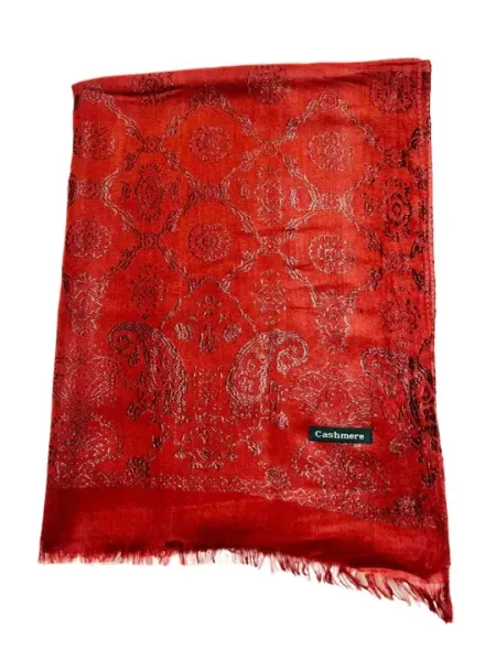 Maroon Color Printed Cashmere Shawl