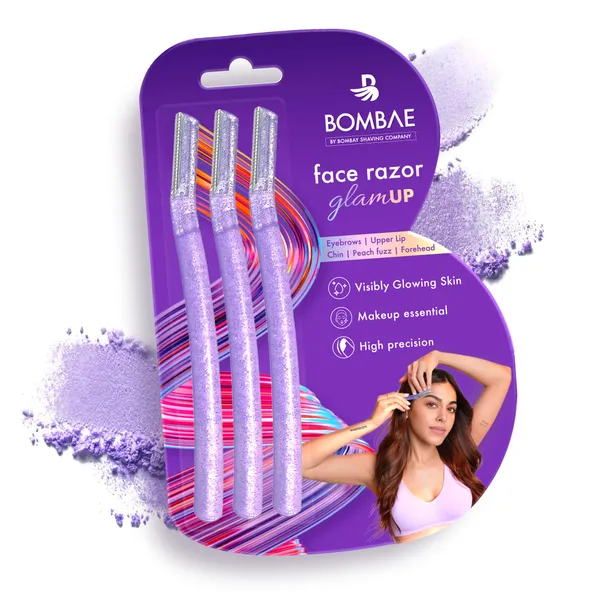 Bombae Glam-up Reusable Beauty Face Razor for Women Facial Hair(Pack Of 3)
