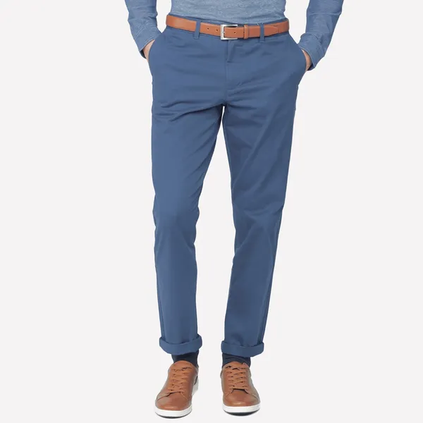 Light Blue Non Stretchable Chinos For Men