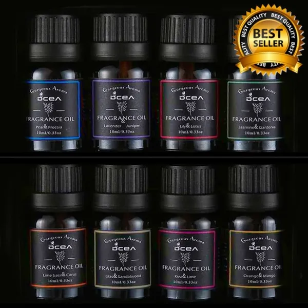 Gorgeous Aroma - Top 8 Blends Natural Essential Oil - 8Pcs 10Ml Fragrance Oil