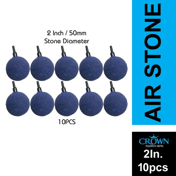 Air Stone 2 Inch 10Pcs Big Size For Oxygen Generation In Aquarium by Crown Aquatics
