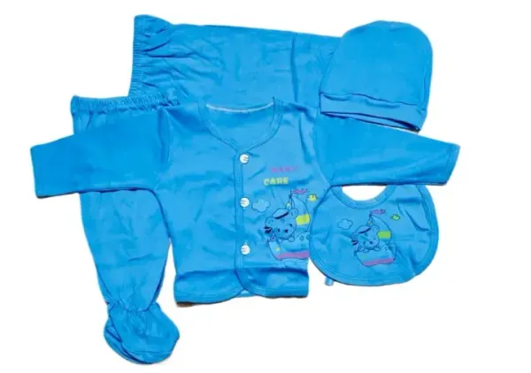 Newborn Baby Boy Cotton Clothes Outfits Tops and Pants Set(Dark Blue)