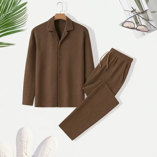 Men's Soft Feel Full Sleeve Shirt And Trouser Set