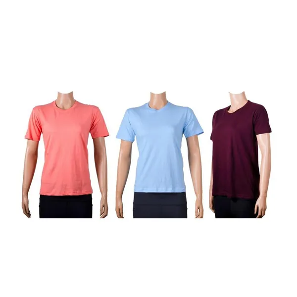 Cotton Plain Casual Set Of 3 T-Shirt For Women