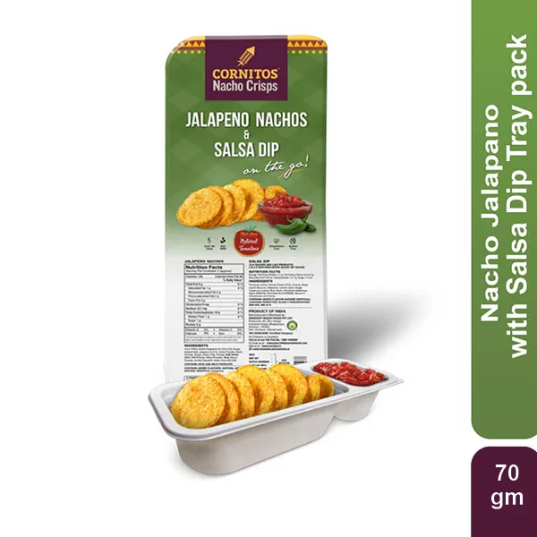 Cornitos Nacho Jalapeno With Salsa Dip Tray Pack 70 Gm