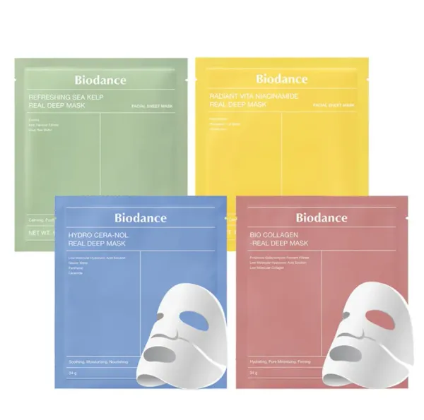 Bio Collagen Mask Peel-Off Face Mask – Anti-Wrinkle & Hydrating with Low Molecular Collagen & Hyaluronic Acid (1 Sheet) BIO DANCE Mask Real Deep Mask, Hydrating Overnight Hydrogel Mask, Pore Minimizing, Elasticity Improvement, (1 sheet) Collagen Mask