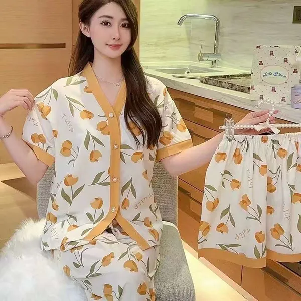 Women's Three-Piece Summer  Pajamas Set