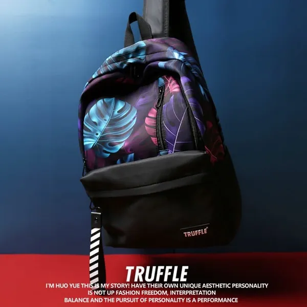 TRUFFLE Colorful Waterproof Soft School College Trendy Hip-Hop Backpack With 16" Laptop Storage Capacity For Men Unisex T2224M