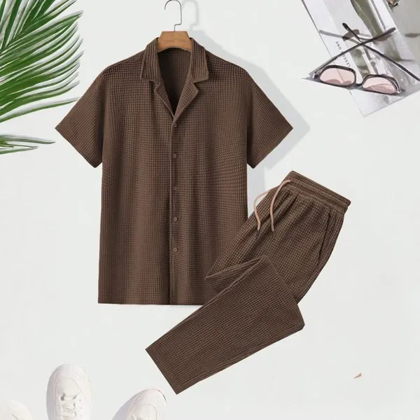 Men's Soft Feel Half Sleeve Shirt And Trouser Set