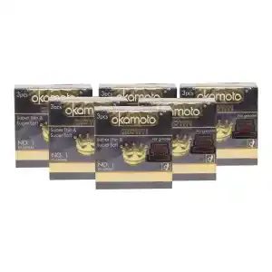 Set Of 6 Okamoto Super Thin & Soft 3Pcs Dotted Condom
