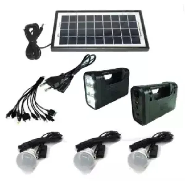GDLITE Solar Lighting Kit Inverter Light With Solar Charging System With 3 Bulbs GD-8017A Emergency Solar Light
