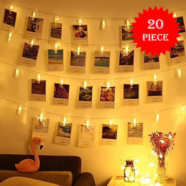 20 Plastic Photo Clip Led String Lights For Home Decor