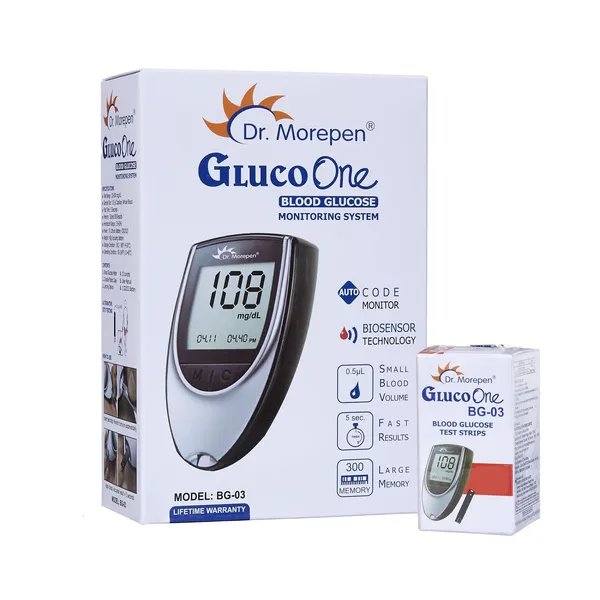 Dr Morepen Gluco One Blood Glucose Monitoring System With Extra 25 Test Strips