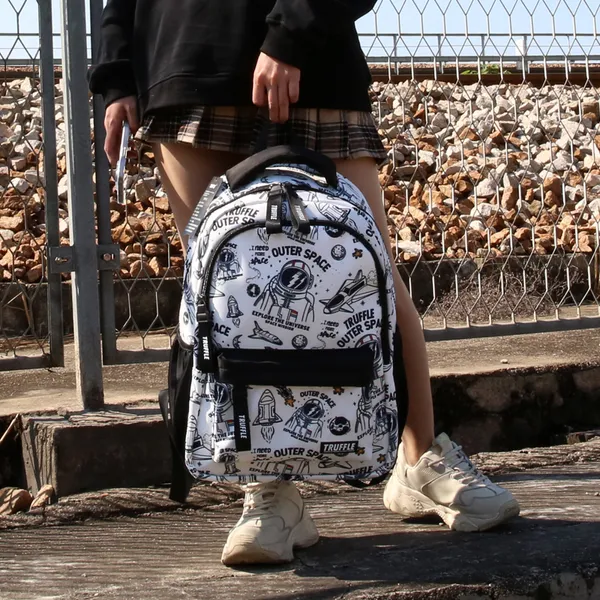 Truffle Astronaut Series Waterproof Soft School Collage Trendy Backpack With 16" Laptop Storage Capacity For Men Unisex T2264M