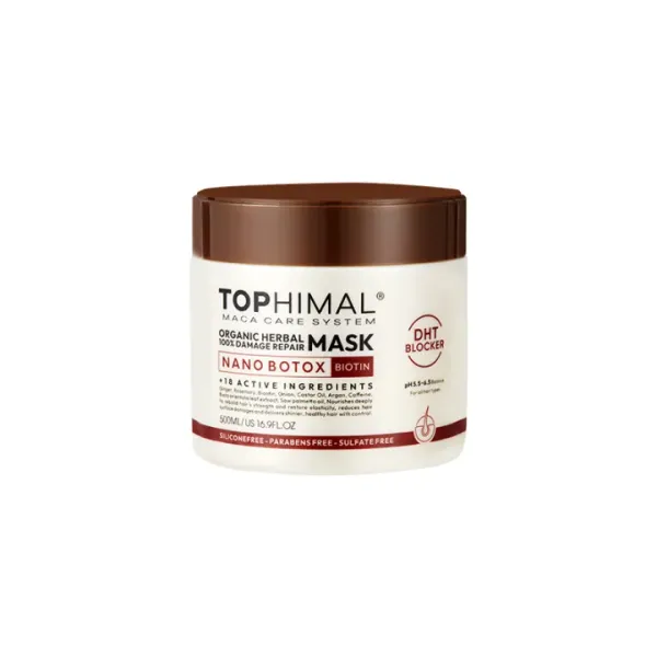 Tophimal Organic Herbal 100% Damage Repair Mask Nano Botox Biotin - 500 ML