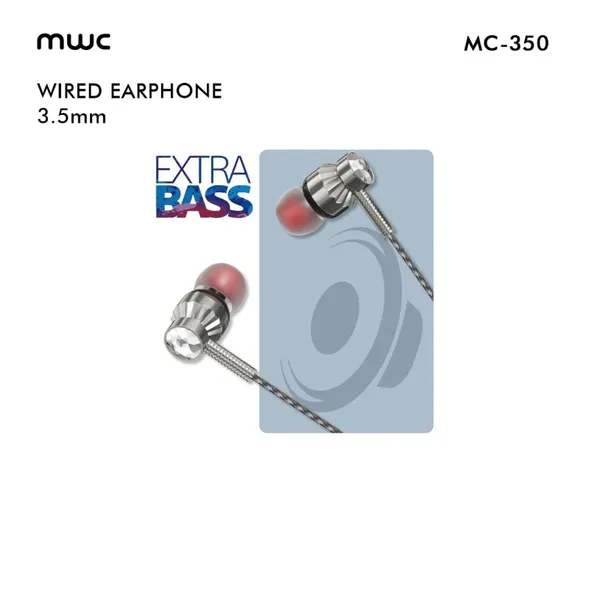 MWC 3.5mm Wired Earphone With Extra Bass | In-Line Microphone With Multifunction Button | MC-350