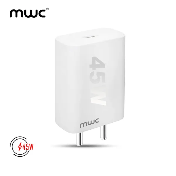 MWC USB-A 45W Flash Charging Travel Adapter | MUA45W | Compatible with All Brands | USB-A Port – White