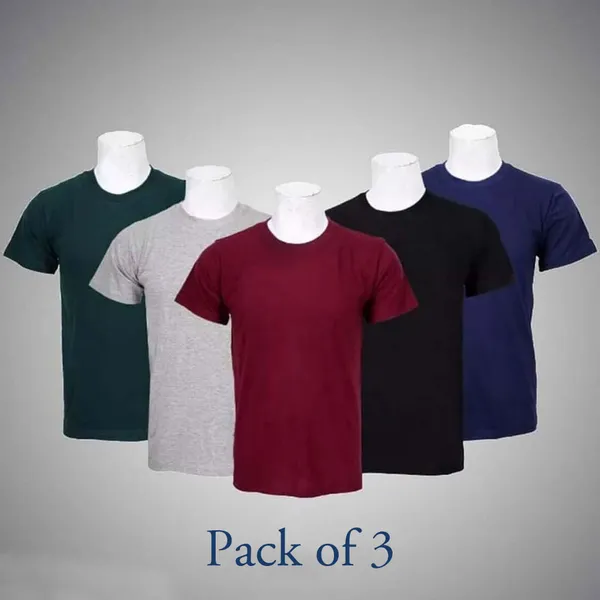 Cotton T-Shirts for Summer - 3 Pcs combo
