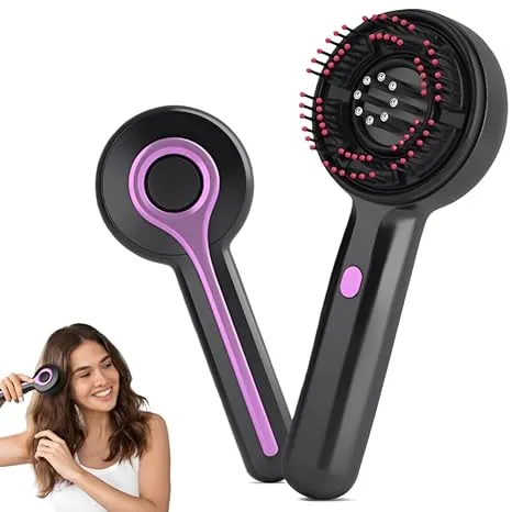 Electric Hair Scalp Massager Brush with Red Light Therapy – Hair Growth, Anti Hair Loss, Oil Applicator Massage Comb (Rechargeable, Unisex) - Base