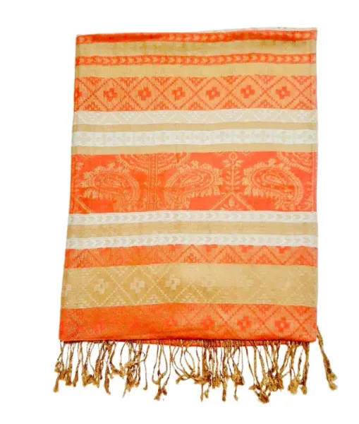 Orange Printed Pashmina Shawl For Women