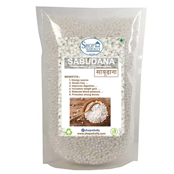 SHOP WHOLLY Sabudana ( Sago / Tapioca Pearl )-500G