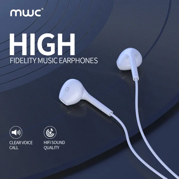MWC MWE50 | Hi-Fidelity Wired Out-Ear Earphone | 14.2mm Dynamic Speaker | 1.2m TPE Cable | 3.5mm Audio Pin | Deep & Clean Bass | 6 month Warranty
