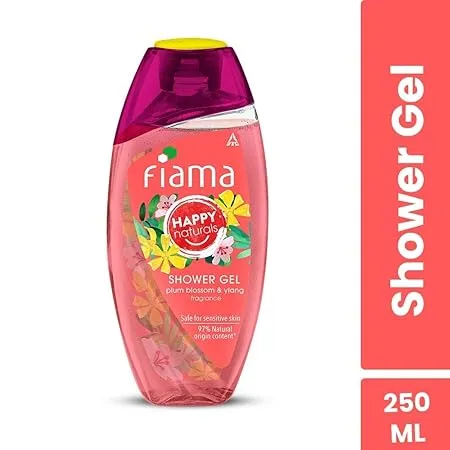 Fiama Happy Naturals Body Wash Shower Gel, 250ml, Plum Blossom and Ylang, Body Wash for Women & Men