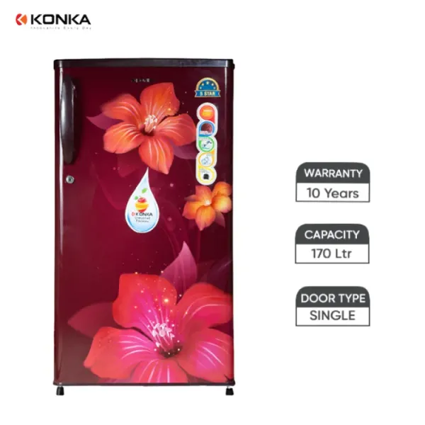 KONKA Refrigerator 170 Ltrs Single Door (KRF/KRFF170W/B)
