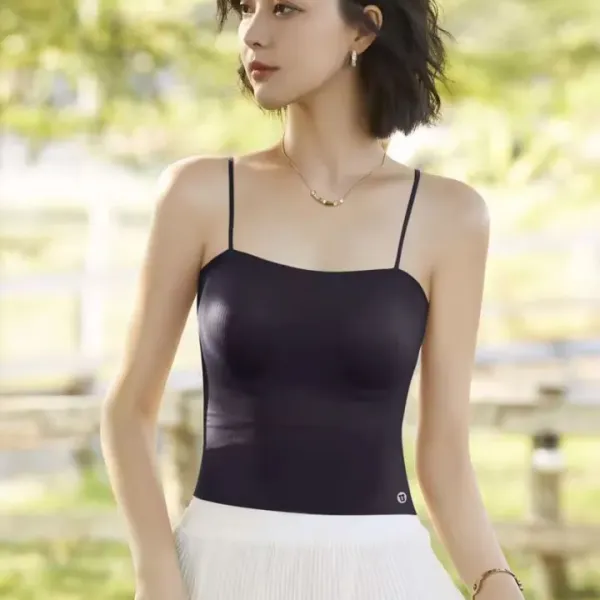 New Women's Fashion Girl Tube Top Vest With Bra Bustier Camisole U Back Wrapped Tank Tops Bras (pack of 2)