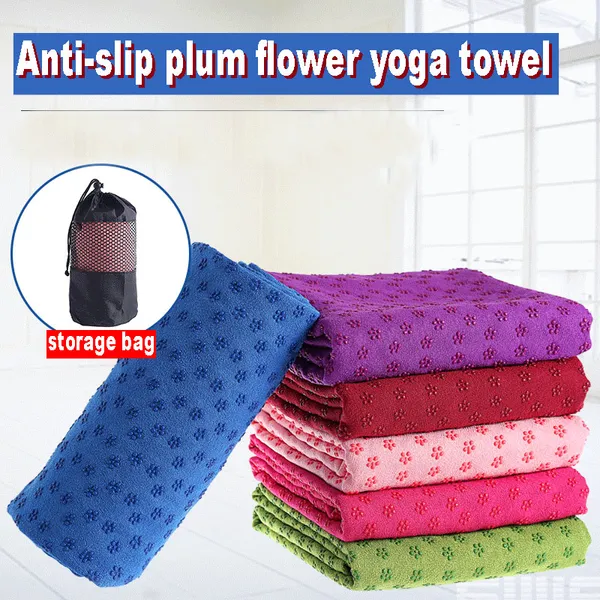 Anti-slip plum flower yoga towel
