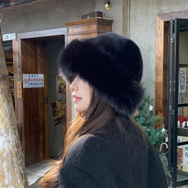 Faux Fur Thick Bucket Hat