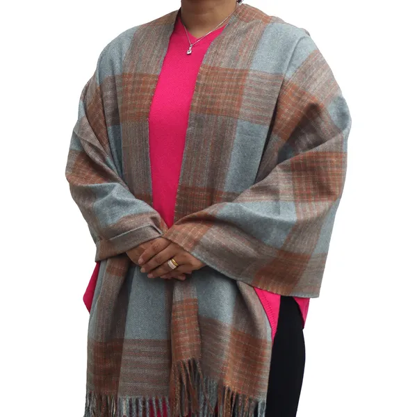 Check Pattern Cashmere shawl