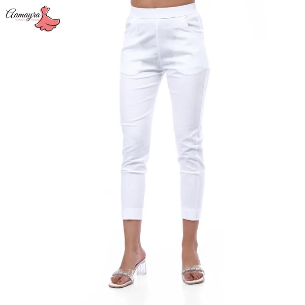 White Cotton Pant For Women From Aamayra Fashion House-1`