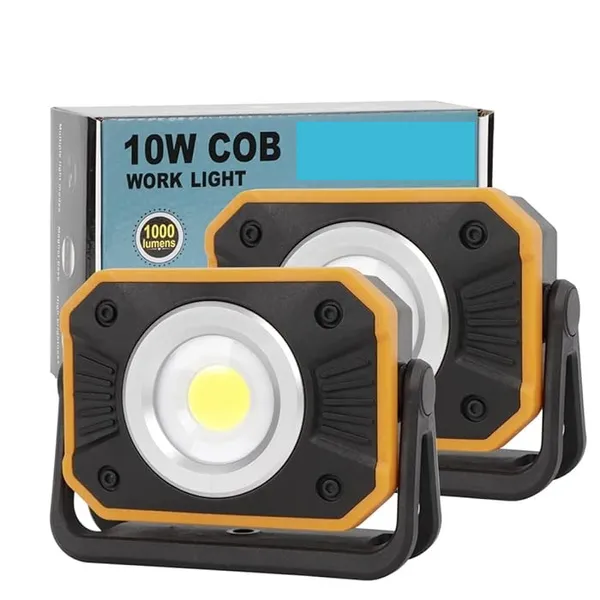 Rechargeable LED Work Light, Portable 10W COB Flood Work Light 1000 Lumens