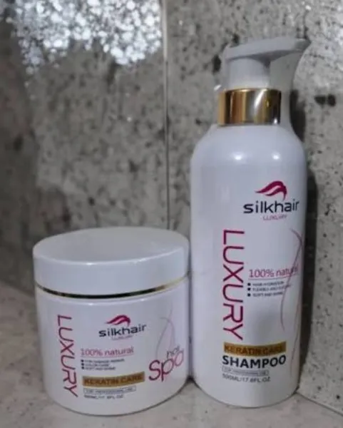 Combo Of Silkhair luxury 100% Natural Keratin Care Shampoo 500 Ml And Silkhair luxury 100% Natural Keratin Care Hair Spa