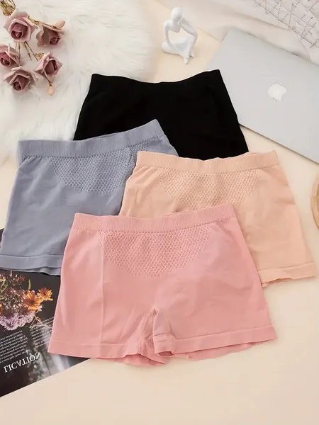 Pack Of 4 Stretch Seamless Boyshort Underwear For Women