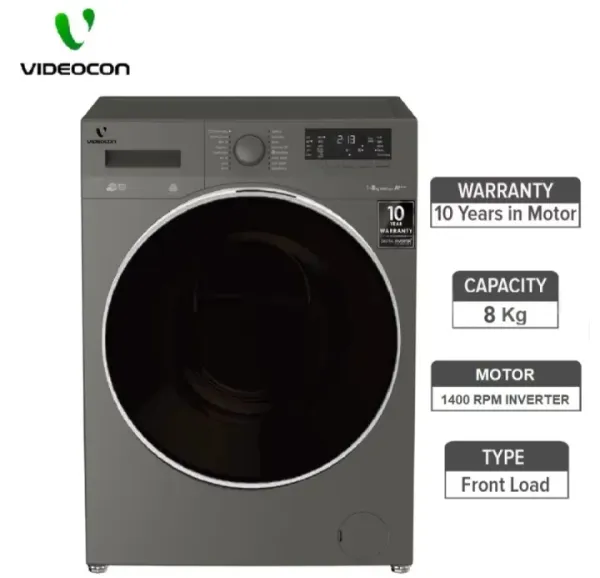 Videocon 8 Kg Inverter Front Loading Washing Machine Fully Automatic