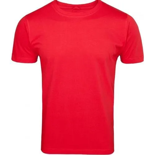 Plain Red Casual Cotton T-Shirt For Men