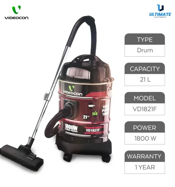 Videocon 1800 Watt Dry Drum Vacuum Cleaner VD1821F ( 21 LTR, Red)