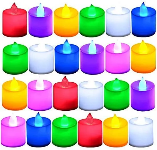 Multi Color Decorative LED Light Diya - 24 pcs