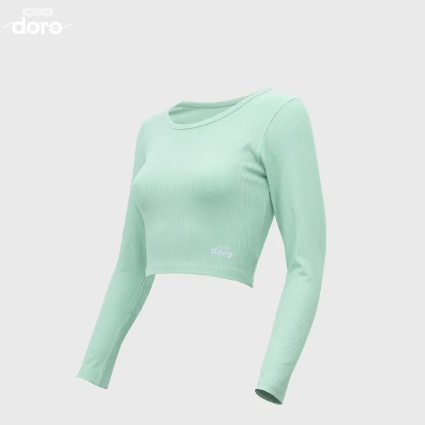 Doro Mint Round-Neck Ribbed Crop top for Women