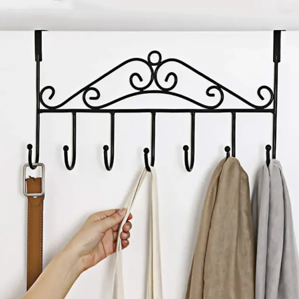 Iron Door Hanging Hook Wall Clothes Hanger Rack