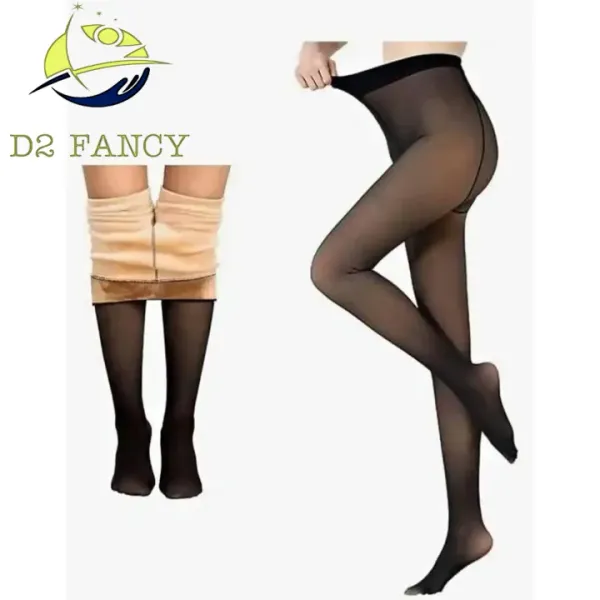 Plus Size Winter Warm Fake Skin Leggings - Women