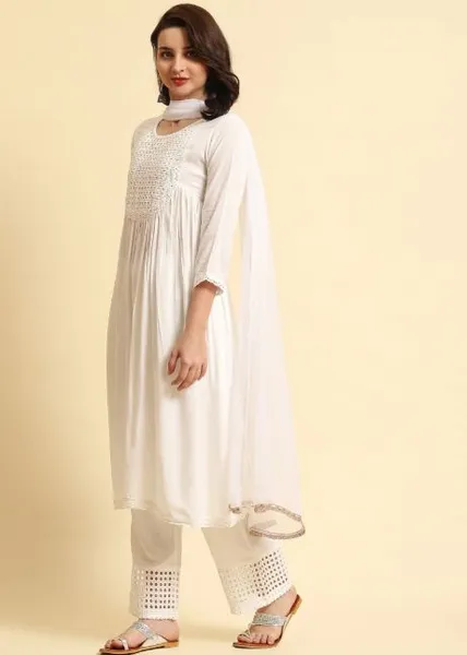 White Kurta Set