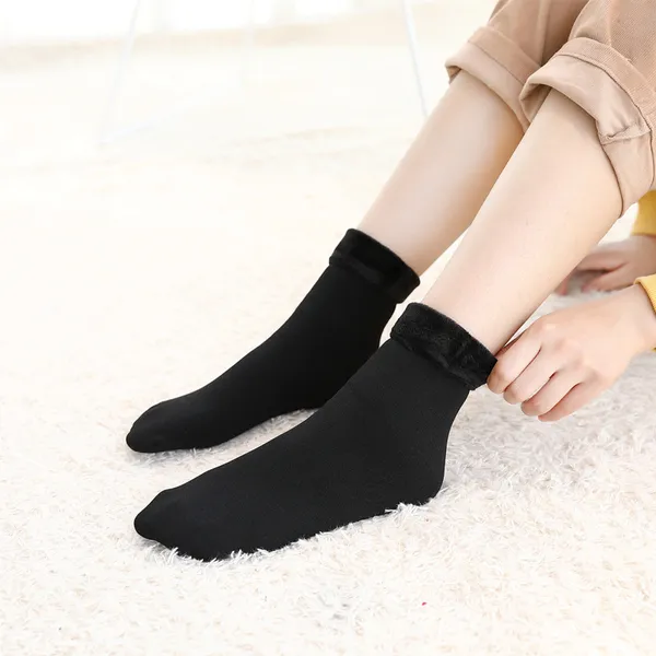 Fur Inside Velvet Winter Socks For Women