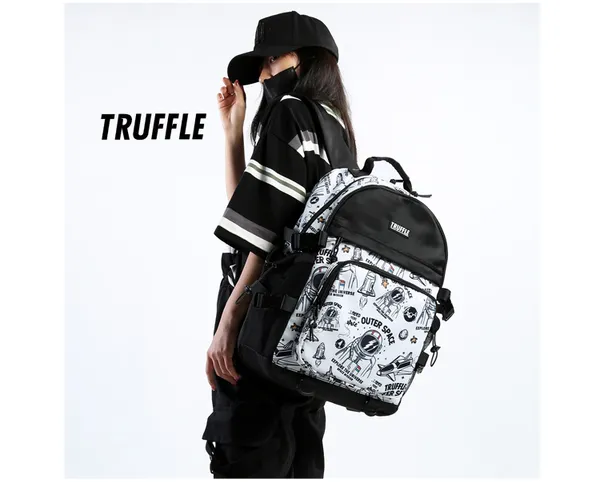 Truffle Astronaut Series Waterproof Soft School College Trendy Backpack With 16" Laptop Storage Capacity For Men Unisex T2290M